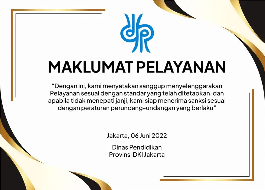 Maklumat Pelayanan Dinas Pendidikan