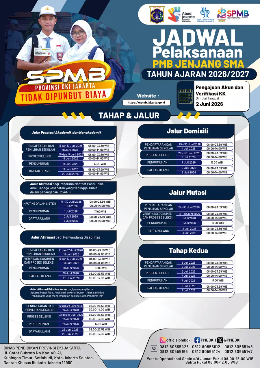 Jadwal Pelaksanaan Penerimaan Murid Baru Jenjang SMA Tahun Ajaran 2026/2027 — foto 1