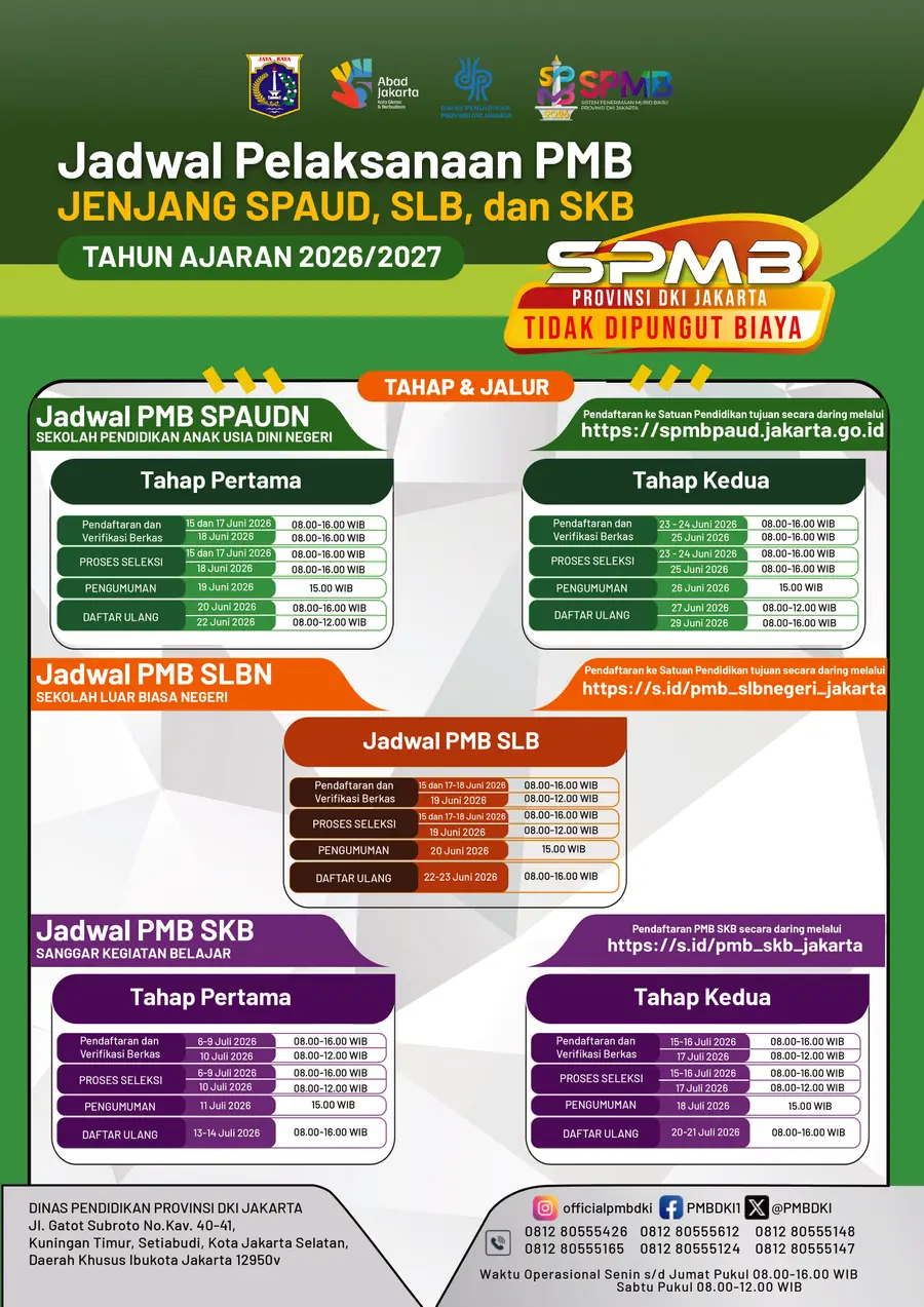 Penerimaan Murid Baru Jenjang SPAUD, SLB, dan SKB Tahun Ajaran 2026/2027 — foto 1