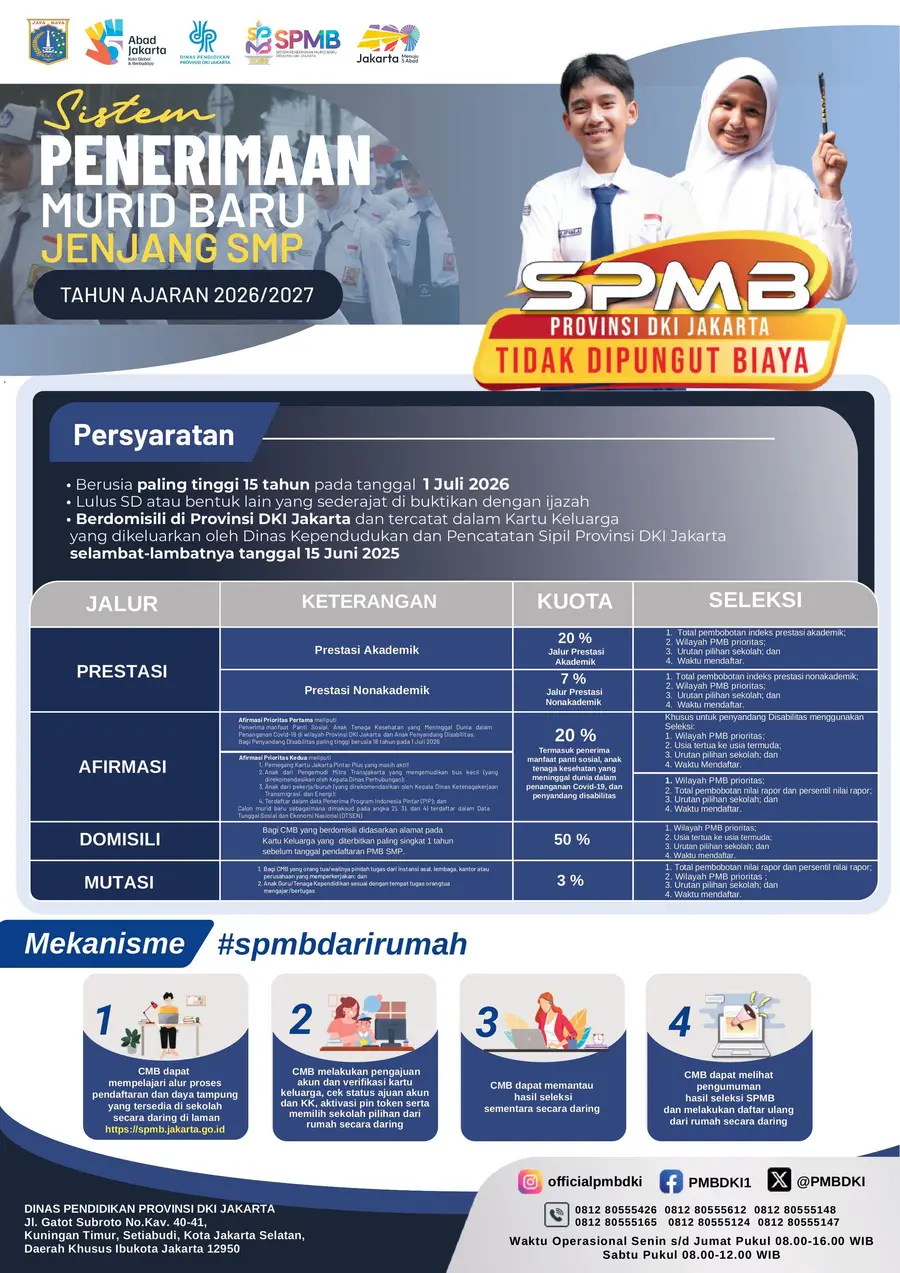 Penerimaan Murid Baru Jenjang SMP Tahun Ajaran 2026/2027 — foto 1